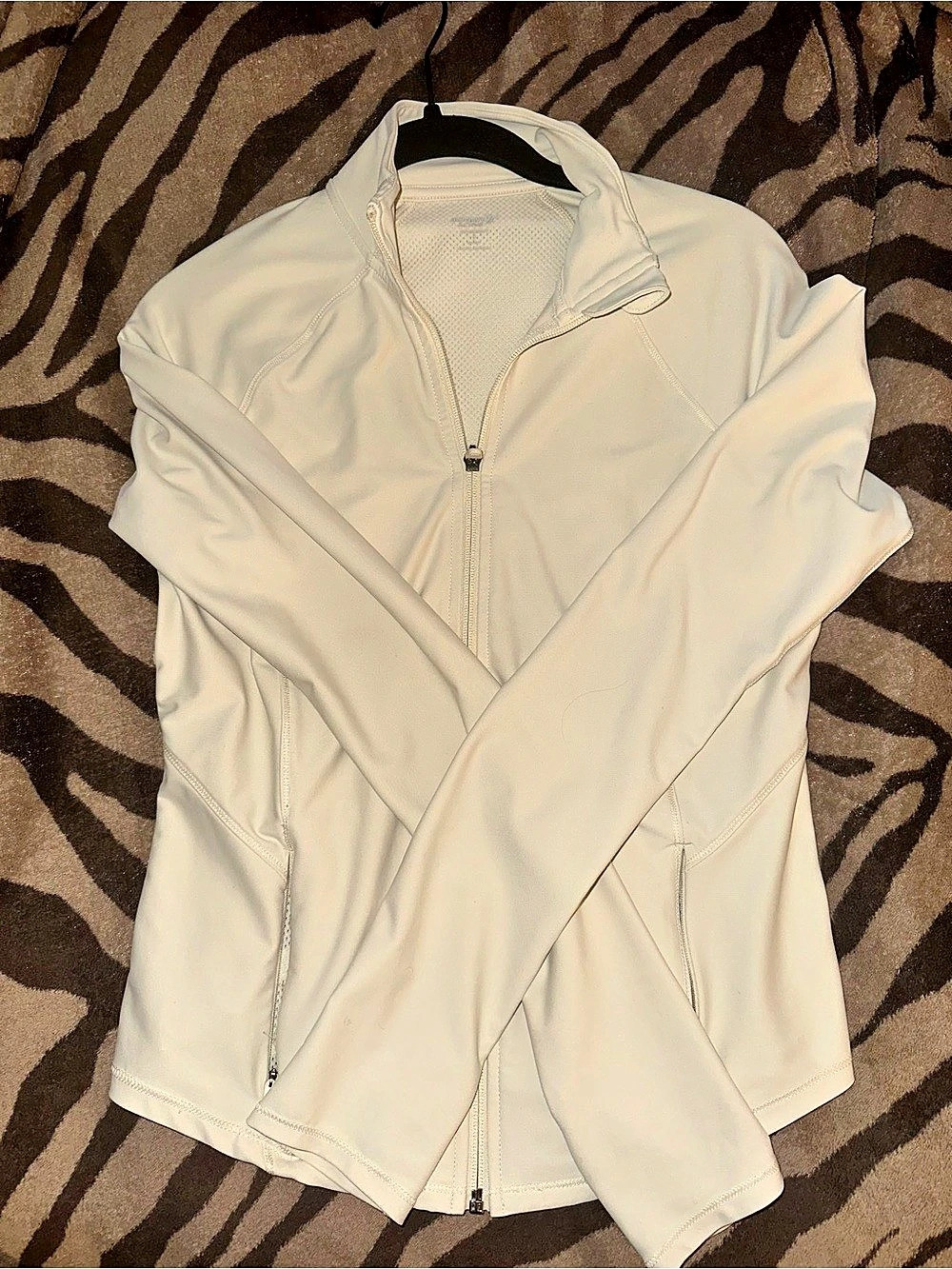 Women's Cream Zip Athletic Jacket